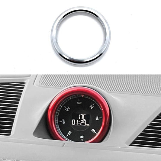 For Porsche Macan / Cayenne / Panamera 911 718 Car Compass Stopwatch Decorative Ring Cover(Silver) - Decoration Rings by buy2fix | Online Shopping UK | buy2fix