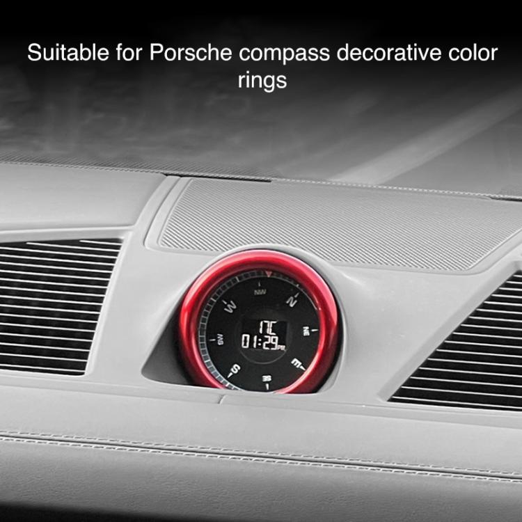 For Porsche Macan / Cayenne / Panamera 911 718 Car Compass Stopwatch Decorative Ring Cover(Black) - Decoration Rings by buy2fix | Online Shopping UK | buy2fix