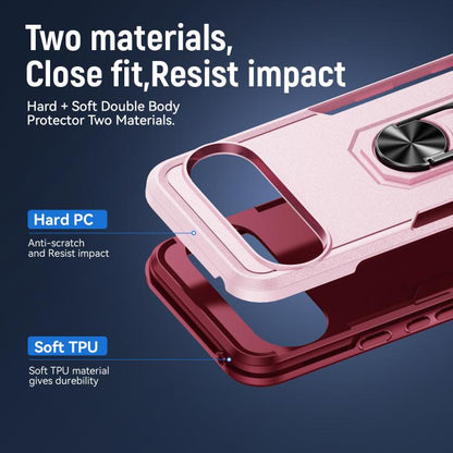 For Google Pixel 10 Pro XL Pioneer Armor Heavy Duty PC + TPU Phone Case with Holder(Pink+Rose Red) - Google Cases by buy2fix | Online Shopping UK | buy2fix