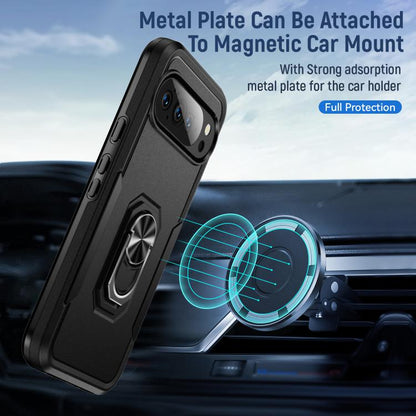 For Google Pixel 10 Pro XL Pioneer Armor Heavy Duty PC + TPU Phone Case with Holder(Black) - Google Cases by buy2fix | Online Shopping UK | buy2fix