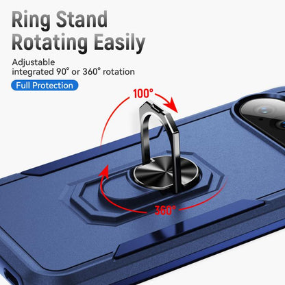 For Google Pixel 10 Pro XL Pioneer Armor Heavy Duty PC + TPU Phone Case with Holder(Blue) - Google Cases by buy2fix | Online Shopping UK | buy2fix