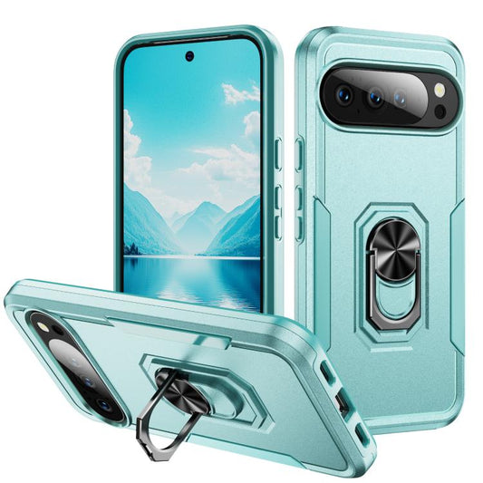 For Google Pixel 10 Pro XL Pioneer Armor Heavy Duty PC + TPU Phone Case with Holder(Green) - Google Cases by buy2fix | Online Shopping UK | buy2fix
