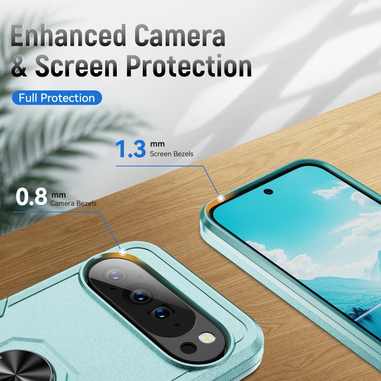 For Google Pixel 10 Pro XL Pioneer Armor Heavy Duty PC + TPU Phone Case with Holder(Green) - Google Cases by buy2fix | Online Shopping UK | buy2fix