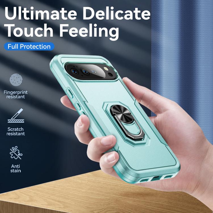 For Google Pixel 10 Pro XL Pioneer Armor Heavy Duty PC + TPU Phone Case with Holder(Green) - Google Cases by buy2fix | Online Shopping UK | buy2fix