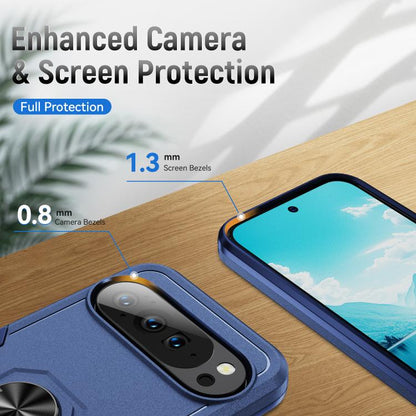 For Google Pixel 10 Pro Pioneer Armor Heavy Duty PC + TPU Phone Case with Holder(Blue) - Google Cases by buy2fix | Online Shopping UK | buy2fix