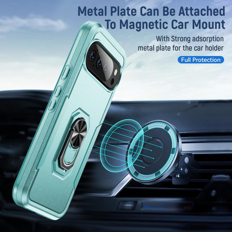 For Google Pixel 10 Pro Pioneer Armor Heavy Duty PC + TPU Phone Case with Holder(Green) - Google Cases by buy2fix | Online Shopping UK | buy2fix