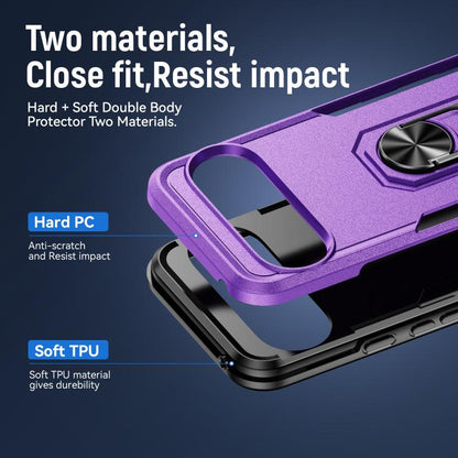 For Google Pixel 10 Pro Pioneer Armor Heavy Duty PC + TPU Phone Case with Holder(Purple+Black) - Google Cases by buy2fix | Online Shopping UK | buy2fix