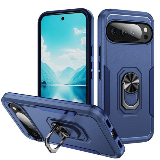 For Google Pixel 10 Pioneer Armor Heavy Duty PC + TPU Phone Case with Holder(Blue) - Google Cases by buy2fix | Online Shopping UK | buy2fix
