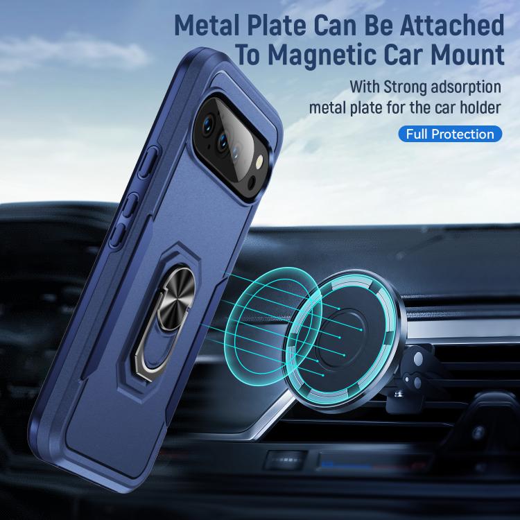 For Google Pixel 10 Pioneer Armor Heavy Duty PC + TPU Phone Case with Holder(Blue) - Google Cases by buy2fix | Online Shopping UK | buy2fix