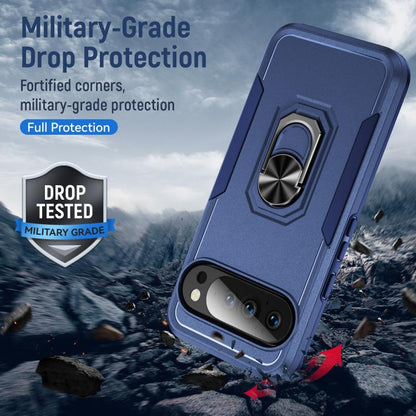 For Google Pixel 10 Pioneer Armor Heavy Duty PC + TPU Phone Case with Holder(Blue) - Google Cases by buy2fix | Online Shopping UK | buy2fix