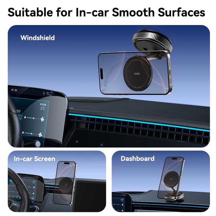 ROCK Q16 RPH1016 Car Electric Vacuum Suction Cup Magnetic Phone Holder(Black) - Universal Car Holders by ROCK | Online Shopping UK | buy2fix