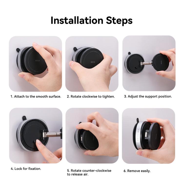 ROCK Q16 RPH1016 Car Electric Vacuum Suction Cup Magnetic Phone Holder(Black) - Universal Car Holders by ROCK | Online Shopping UK | buy2fix