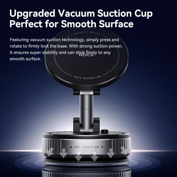 ROCK Q16 RPH1016 Car Electric Vacuum Suction Cup Magnetic Phone Holder(Black) - Universal Car Holders by ROCK | Online Shopping UK | buy2fix