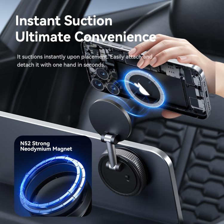 ROCK Q16 RPH1016 Car Electric Vacuum Suction Cup Magnetic Phone Holder(Black) - Universal Car Holders by ROCK | Online Shopping UK | buy2fix