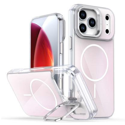 For iPhone 17 Pro Max Gradient Discolor Lens Kickstand Magsafe Phone Case(White) - iPhone 17 Pro Max Cases by buy2fix | Online Shopping UK | buy2fix