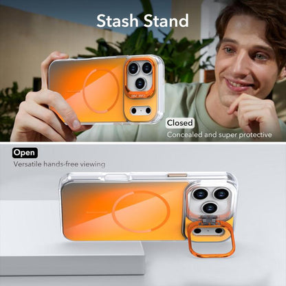 For iPhone 17 Pro Max Gradient Discolor Lens Kickstand Magsafe Phone Case(Orange) - iPhone 17 Pro Max Cases by buy2fix | Online Shopping UK | buy2fix