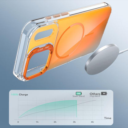 For iPhone 17 Pro Max Gradient Discolor Lens Kickstand Magsafe Phone Case(Orange) - iPhone 17 Pro Max Cases by buy2fix | Online Shopping UK | buy2fix