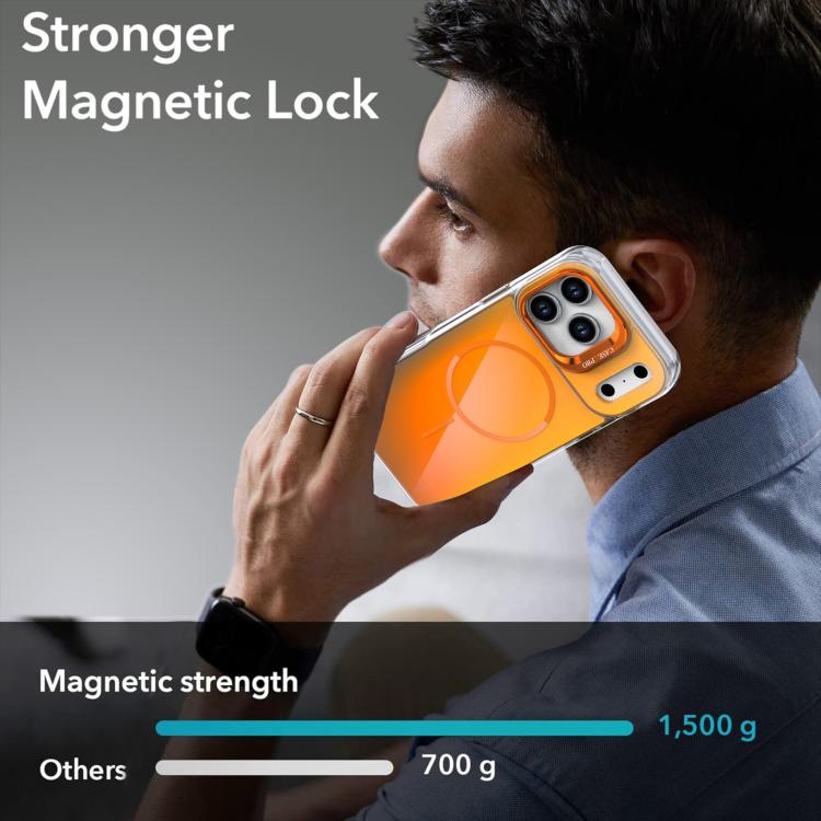 For iPhone 17 Pro Max Gradient Discolor Lens Kickstand Magsafe Phone Case(Desert Gold) - iPhone 17 Pro Max Cases by buy2fix | Online Shopping UK | buy2fix