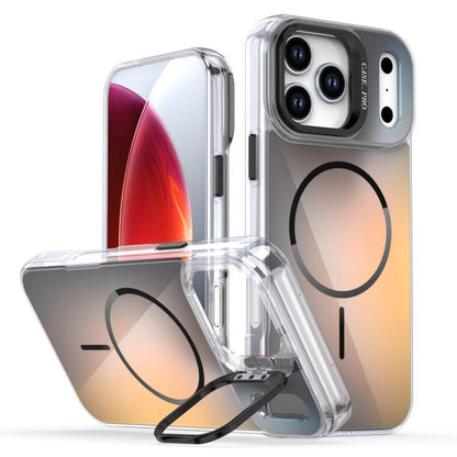 For iPhone 17 Pro Max Gradient Discolor Lens Kickstand Magsafe Phone Case(Black) - iPhone 17 Pro Max Cases by buy2fix | Online Shopping UK | buy2fix