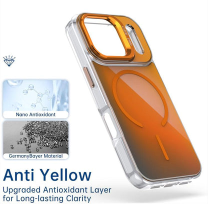 For iPhone 17 Pro Gradient Discolor Lens Kickstand Magsafe Phone Case(Desert Gold) - iPhone 17 Pro Cases by buy2fix | Online Shopping UK | buy2fix