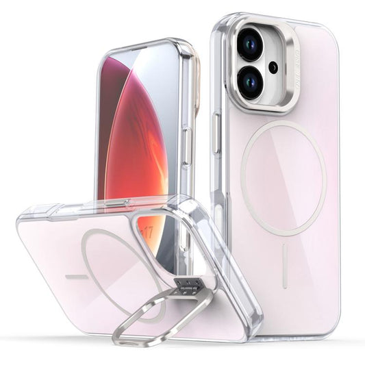 For iPhone 17 Gradient Discolor Lens Kickstand Magsafe Phone Case(White) - iPhone 17 Cases by buy2fix | Online Shopping UK | buy2fix