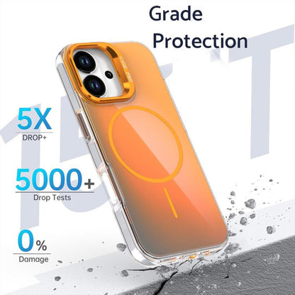 For iPhone 17 Gradient Discolor Lens Kickstand Magsafe Phone Case(White) - iPhone 17 Cases by buy2fix | Online Shopping UK | buy2fix