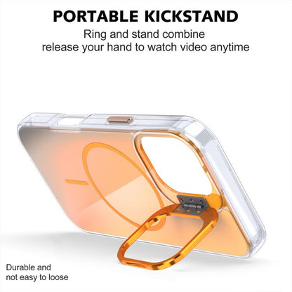 For iPhone 17 Gradient Discolor Lens Kickstand Magsafe Phone Case(Orange) - iPhone 17 Cases by buy2fix | Online Shopping UK | buy2fix