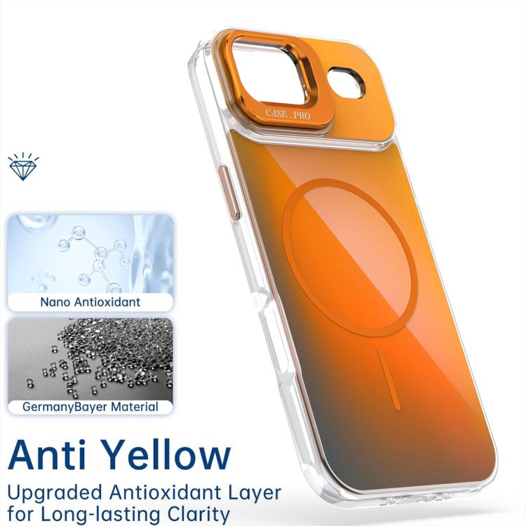 For iPhone Air Gradient Discolor Lens Kickstand Magsafe Phone Case(White) - iPhone Air Cases by buy2fix | Online Shopping UK | buy2fix