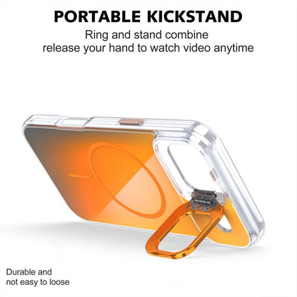 For iPhone Air Gradient Discolor Lens Kickstand Magsafe Phone Case(Purple) - iPhone Air Cases by buy2fix | Online Shopping UK | buy2fix