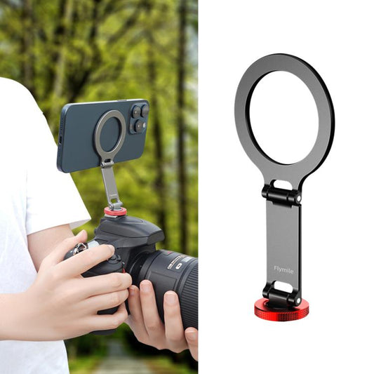 Flymile Magnetic Phone Tripod Mount MagSafe Adapter Phone Holder, Style:Folding Cold Shoe Mount - Ring Holder by buy2fix | Online Shopping UK | buy2fix