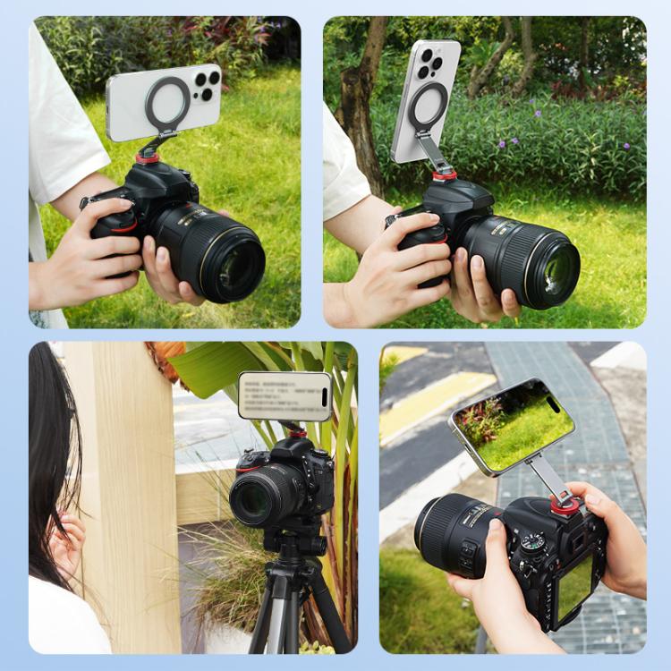 Flymile Magnetic Phone Tripod Mount MagSafe Adapter Phone Holder, Style:Folding Cold Shoe Mount - Ring Holder by buy2fix | Online Shopping UK | buy2fix