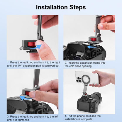 Flymile Magnetic Phone Tripod Mount MagSafe Adapter Phone Holder, Style:Folding Akka Cold Shoe Mount - Ring Holder by buy2fix | Online Shopping UK | buy2fix