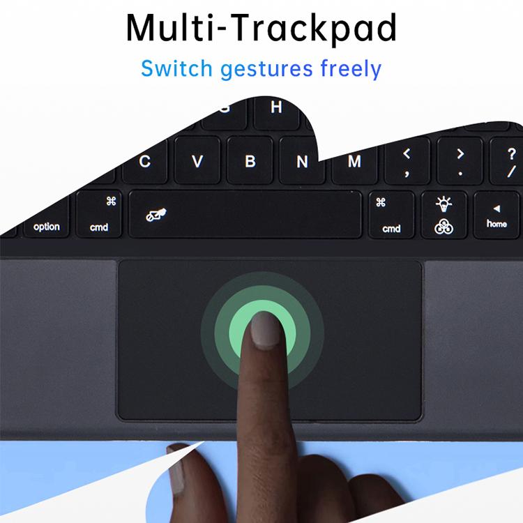 For iPad 2025 / 2022 U8 Magic Folio Ultra-thin RGB Backlight Touchpad BT Keyboard Leather Case(White) - For iPad Pro by buy2fix | Online Shopping UK | buy2fix