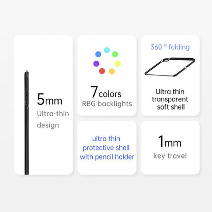 For iPad 2025 / 2022 U8 Magic Folio Ultra-thin RGB Backlight Touchpad BT Keyboard Leather Case(White) - For iPad Pro by buy2fix | Online Shopping UK | buy2fix