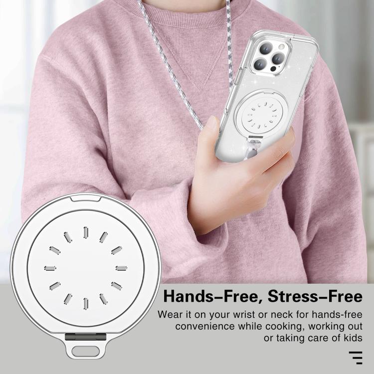 Magnetic MagSafe Aluminum Alloy Aromatherapy Mirror Bracket with Straps(Pink) - Ring Holder by buy2fix | Online Shopping UK | buy2fix