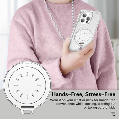 Magnetic MagSafe Aluminum Alloy Aromatherapy Mirror Bracket with Straps(White) - Ring Holder by buy2fix | Online Shopping UK | buy2fix