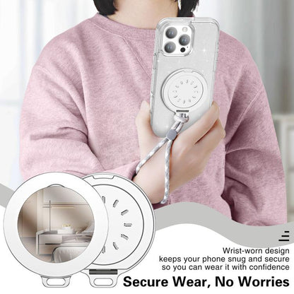 Magnetic MagSafe Aluminum Alloy Aromatherapy Mirror Bracket with Straps(White) - Ring Holder by buy2fix | Online Shopping UK | buy2fix