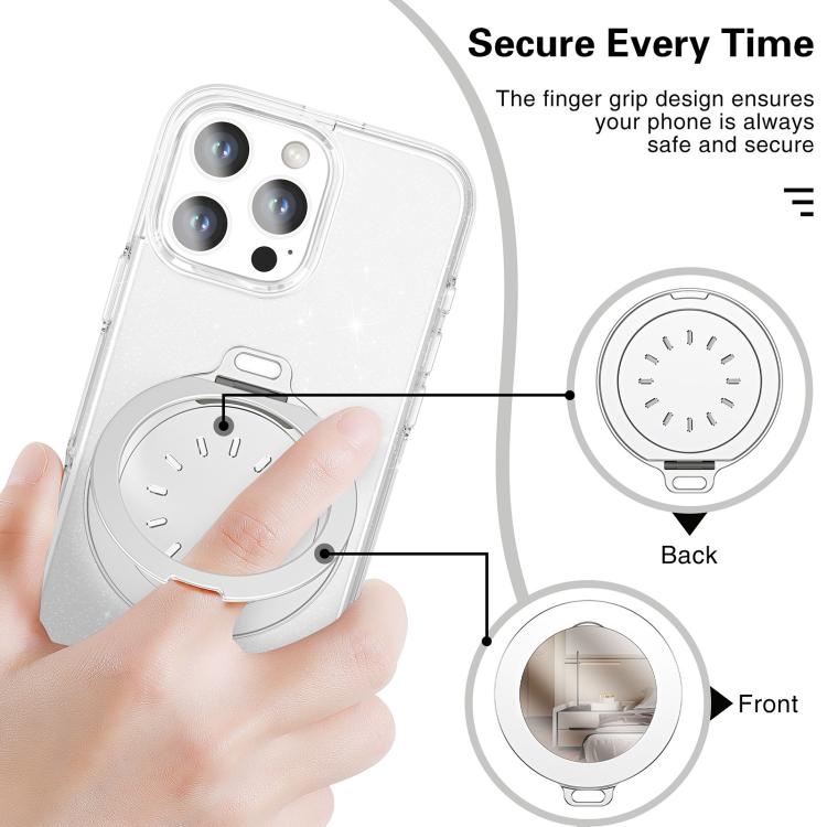 Magnetic MagSafe Aluminum Alloy Aromatherapy Mirror Bracket with Straps(White) - Ring Holder by buy2fix | Online Shopping UK | buy2fix