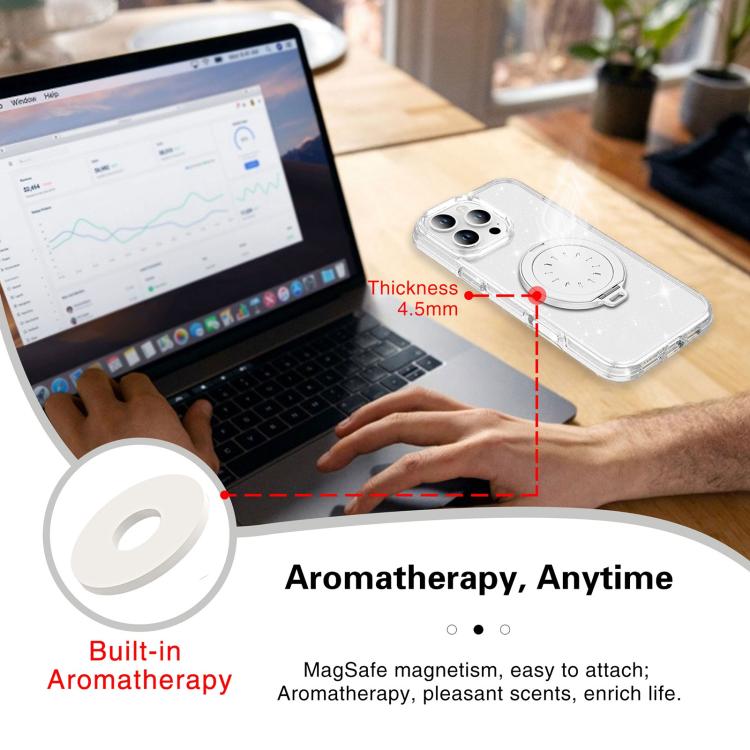 Magnetic MagSafe Aluminum Alloy Aromatherapy Mirror Bracket with Straps(Black) - Ring Holder by buy2fix | Online Shopping UK | buy2fix