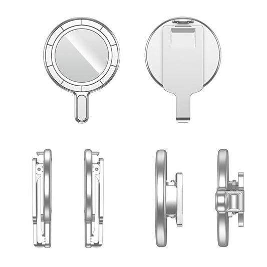 Magnetic MagSafe Phone Holder Belt Clip Electroplating Mirror Bracket(Silver) - Ring Holder by buy2fix | Online Shopping UK | buy2fix