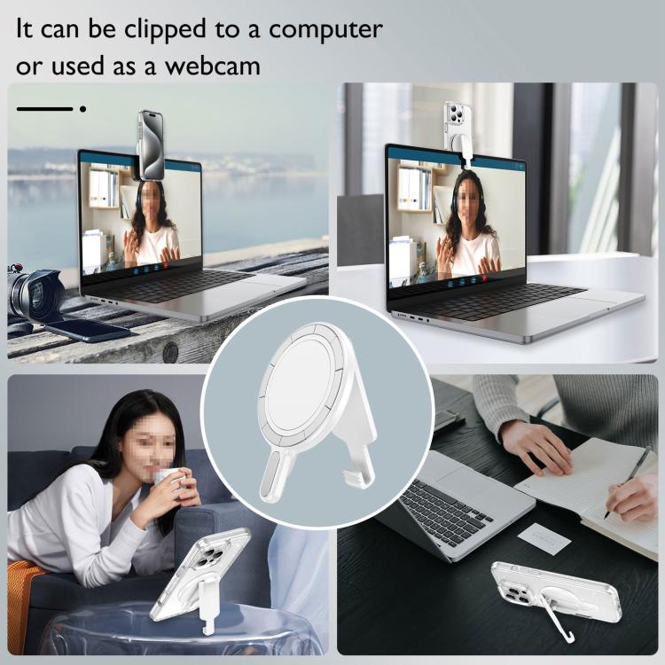 Magnetic MagSafe Phone Holder Belt Clip Electroplating Mirror Bracket(Silver) - Ring Holder by buy2fix | Online Shopping UK | buy2fix