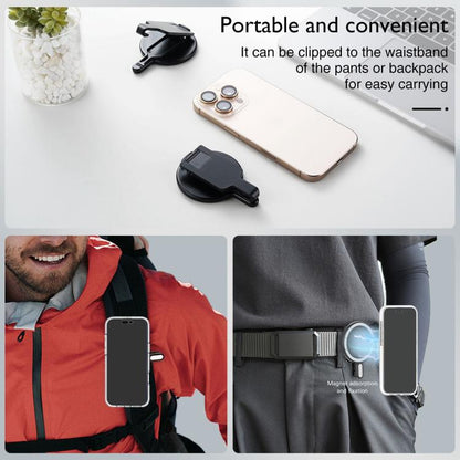 Magnetic MagSafe Phone Holder Belt Clip Electroplating Mirror Bracket(Grey) - Ring Holder by buy2fix | Online Shopping UK | buy2fix