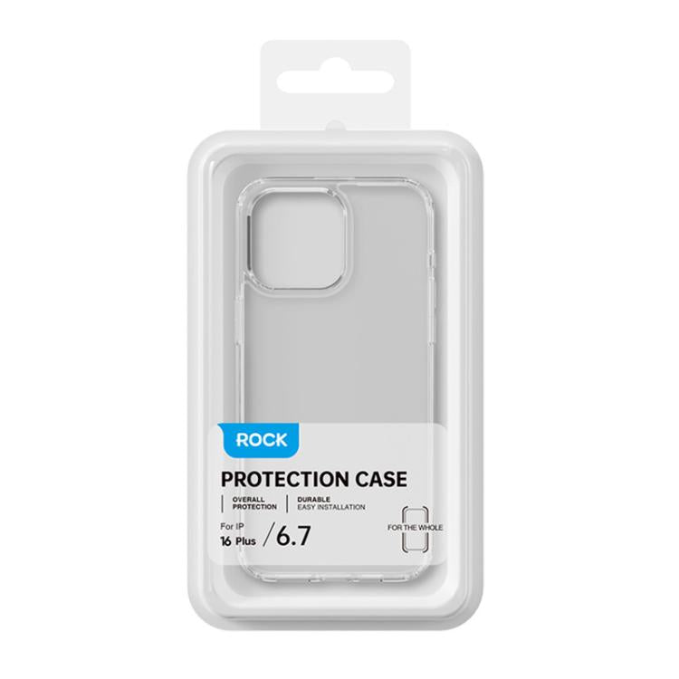 For iPhone 16 Plus ROCK Pure Series Clear PC Hybrid TPU Phone Case(Transparent) - iPhone 16 Plus Cases by ROCK | Online Shopping UK | buy2fix