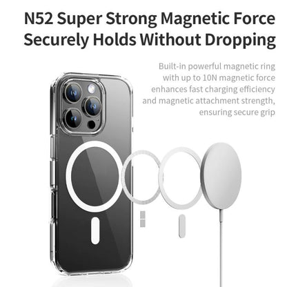 For iPhone 16 Pro ROCK JingDun Series Clear MagSafe PC Hybrid TPU Phone Case(Transparent) - iPhone 16 Pro Cases by ROCK | Online Shopping UK | buy2fix