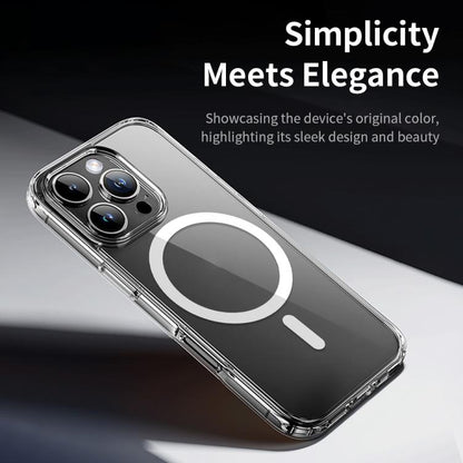 For iPhone 16 Pro ROCK JingDun Series Clear MagSafe PC Hybrid TPU Phone Case(Transparent) - iPhone 16 Pro Cases by ROCK | Online Shopping UK | buy2fix