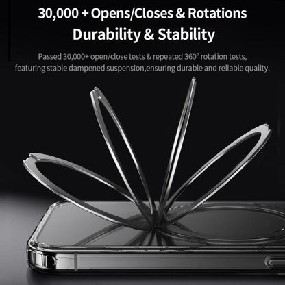 For iPhone 16 Pro ROCK JingDun Series Clear Rotating MagSafe Holder PC Hybrid TPU Phone Case(Transparent) - iPhone 16 Pro Cases by ROCK | Online Shopping UK | buy2fix