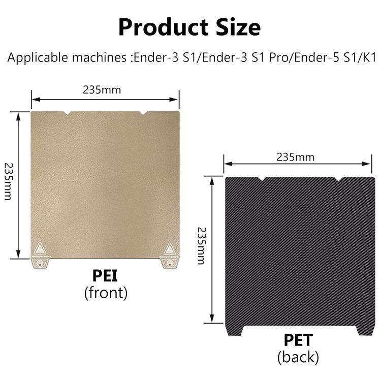 3D Printer Build Plate Spring Steel Sheet For Creality 235x235mm, Style:PEI Coating + PET Film - Parts by buy2fix | Online Shopping UK | buy2fix