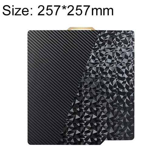PET Carbon Fiber PEO Diamond Film Double-Sided 3D Printer Build Plate, Size:257x257mm