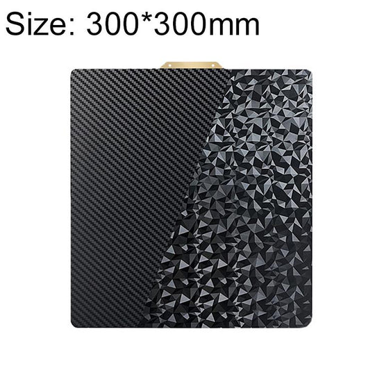 PET Carbon Fiber PEO Diamond Film Double-Sided 3D Printer Build Plate, Size:300x300mm