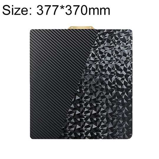 PET Carbon Fiber PEO Diamond Film Double-Sided 3D Printer Build Plate, Size:377x370mm